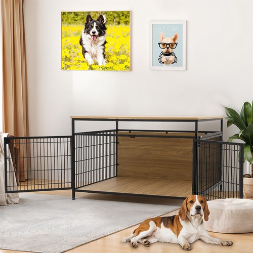 Dog crate furniture wooden - dog,