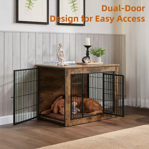 Wooden dog crate furniture - wooden,