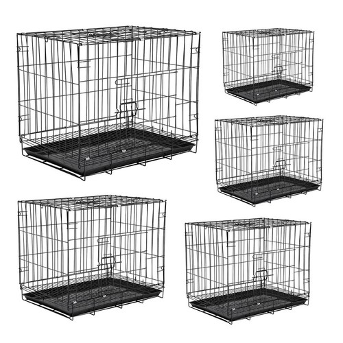 Black metal dog - metal, crate