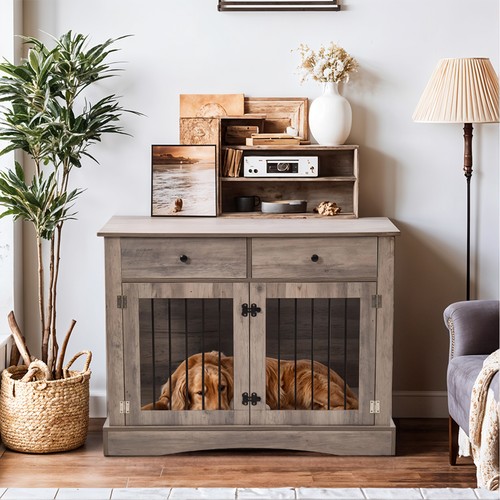 Wooden dog crate furniture - wooden,
