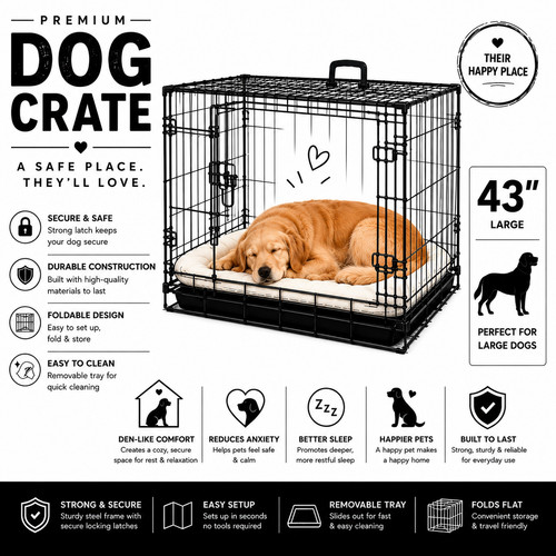 Large dog crate double - dog,